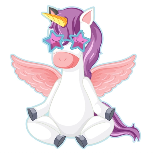 Groovy Star Unicorn Transparent Sticker